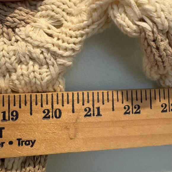 NWT Endless Blu Sweater Women Large Ivory Taupe Button Cardigan Chunky Knit - Picture 11 of 14